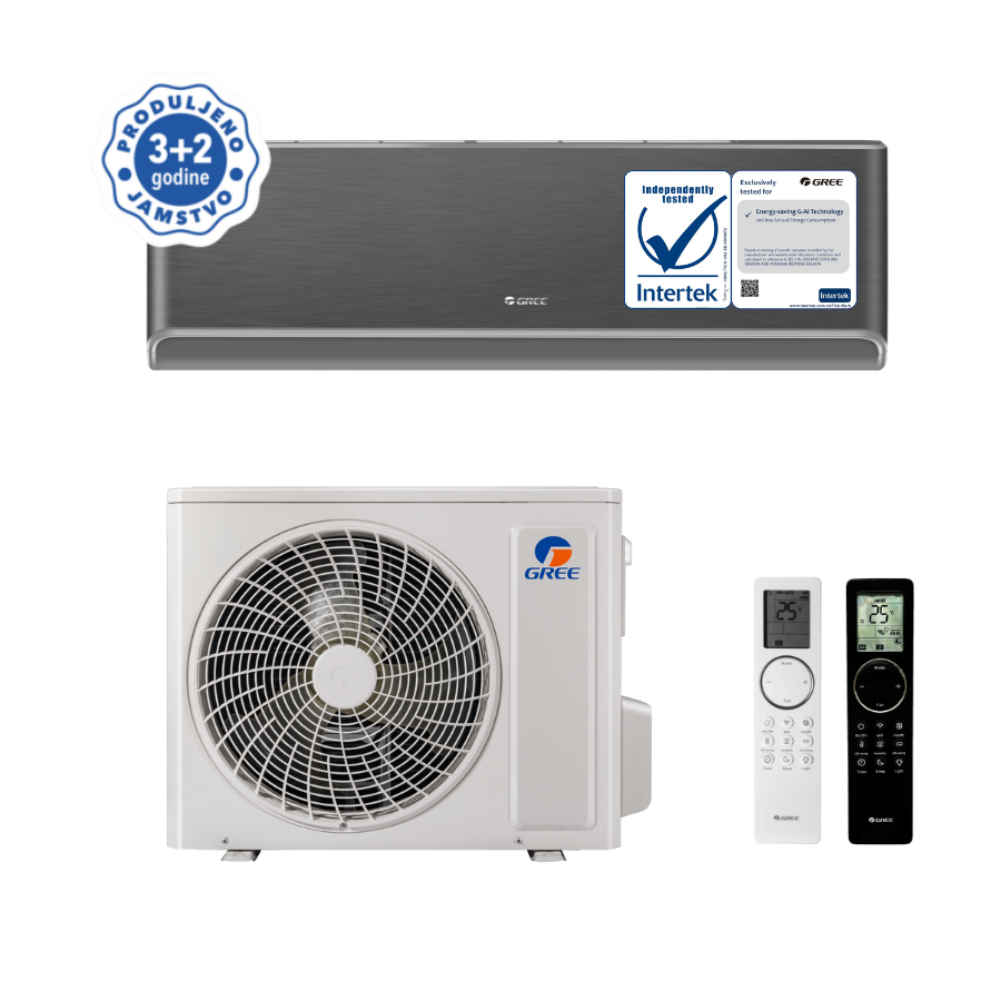 GREE, klima uređaj komplet AIRY crna GWH18AVDXE-K6DNA1A/I B/GWH18AVDXE-K6DNA1A/O - 5,30kW
