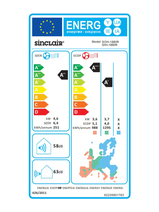 Sinclair klima uređaj Ray SIH-18BIR + SOH-18BIR