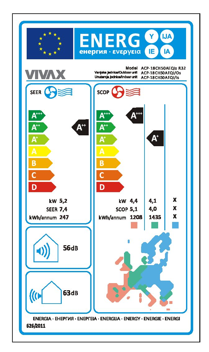 VIVAX KLIMA UREĐAJ ACP-18CH50AEQI R32