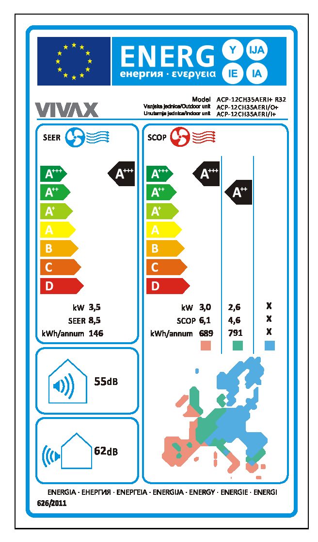 VIVAX KLIMA UREĐAJ ACP-12CH35AERI+ R32 